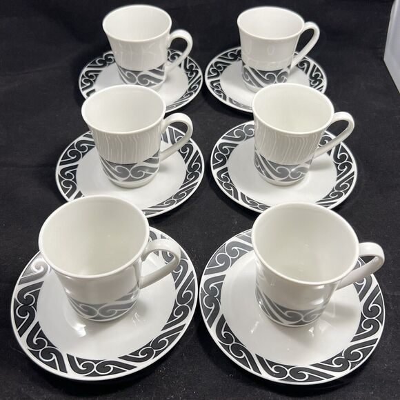 Vintage 1960’s Winterling Coffee Cup and Saucer Demitasse  Set Of 6 - Picture 3 of 12